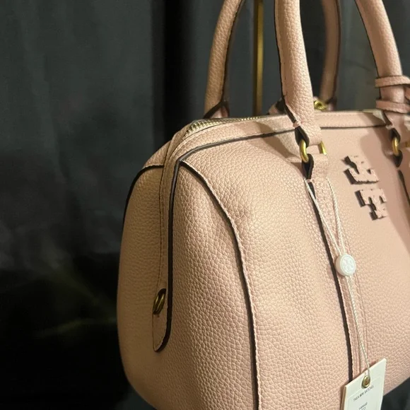 Tory Burch Thea Mini Satchel in Soft Pebbled Pink Leather with Tassels NWT - Picture 8 of 16